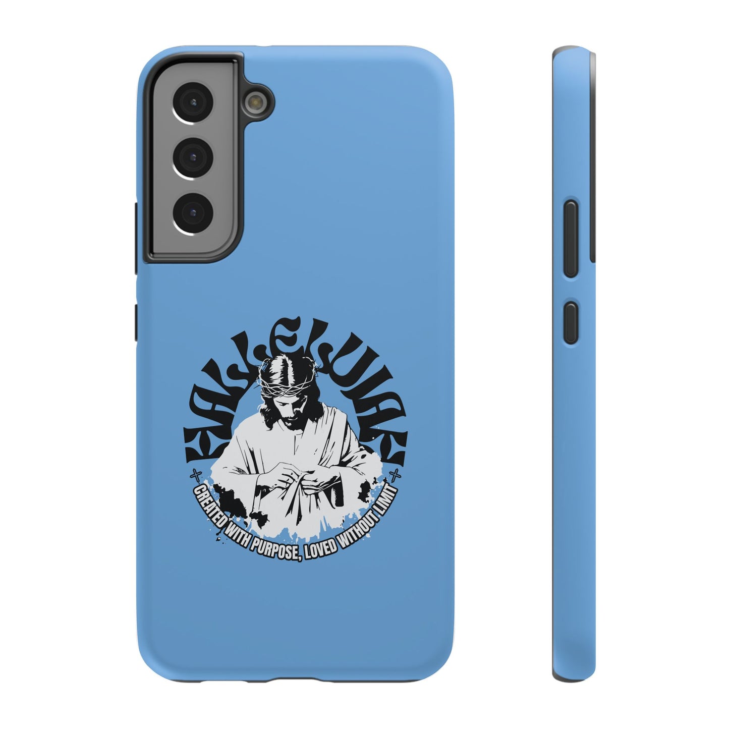 Durable Impact-Resistant Phone Case - 'Created with Purpose, Loved Without Limits' Design