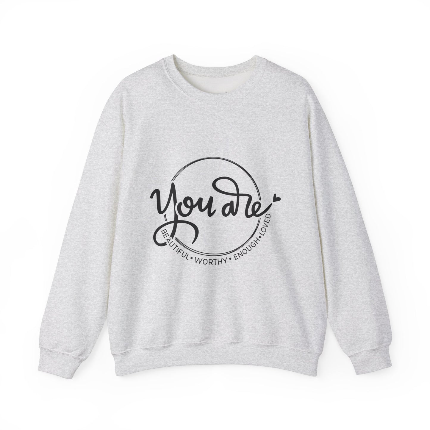 You Are Beautiful Crewneck Sweatshirt, Motivational Sweatshirt, Gifts for Her, Self-Love Apparel, Inspirational Clothing