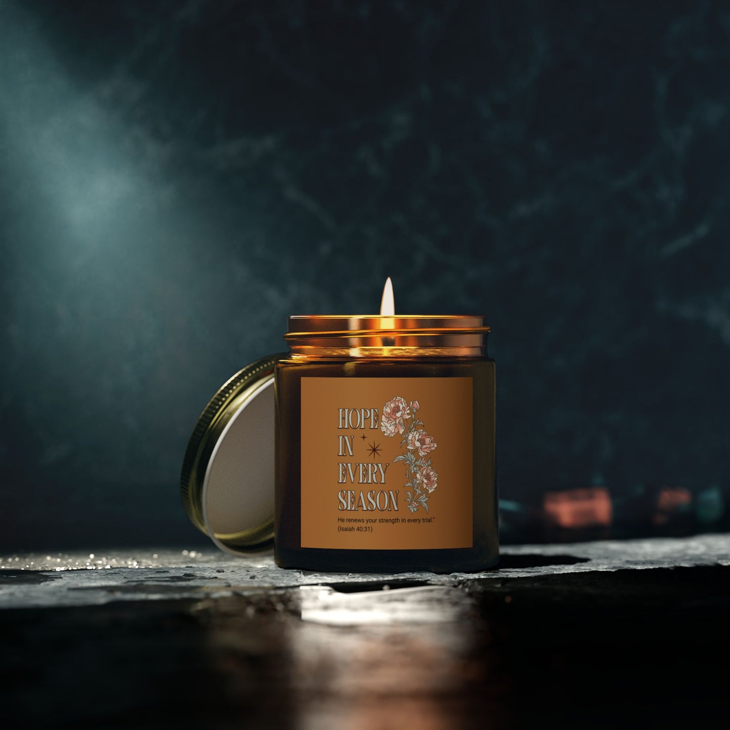 Hope in Every Season Scented Candle, Cozy Home Decor for Relaxation, Gift for Friends, Inspirational Candle, Self-Care Item, 4oz 9oz