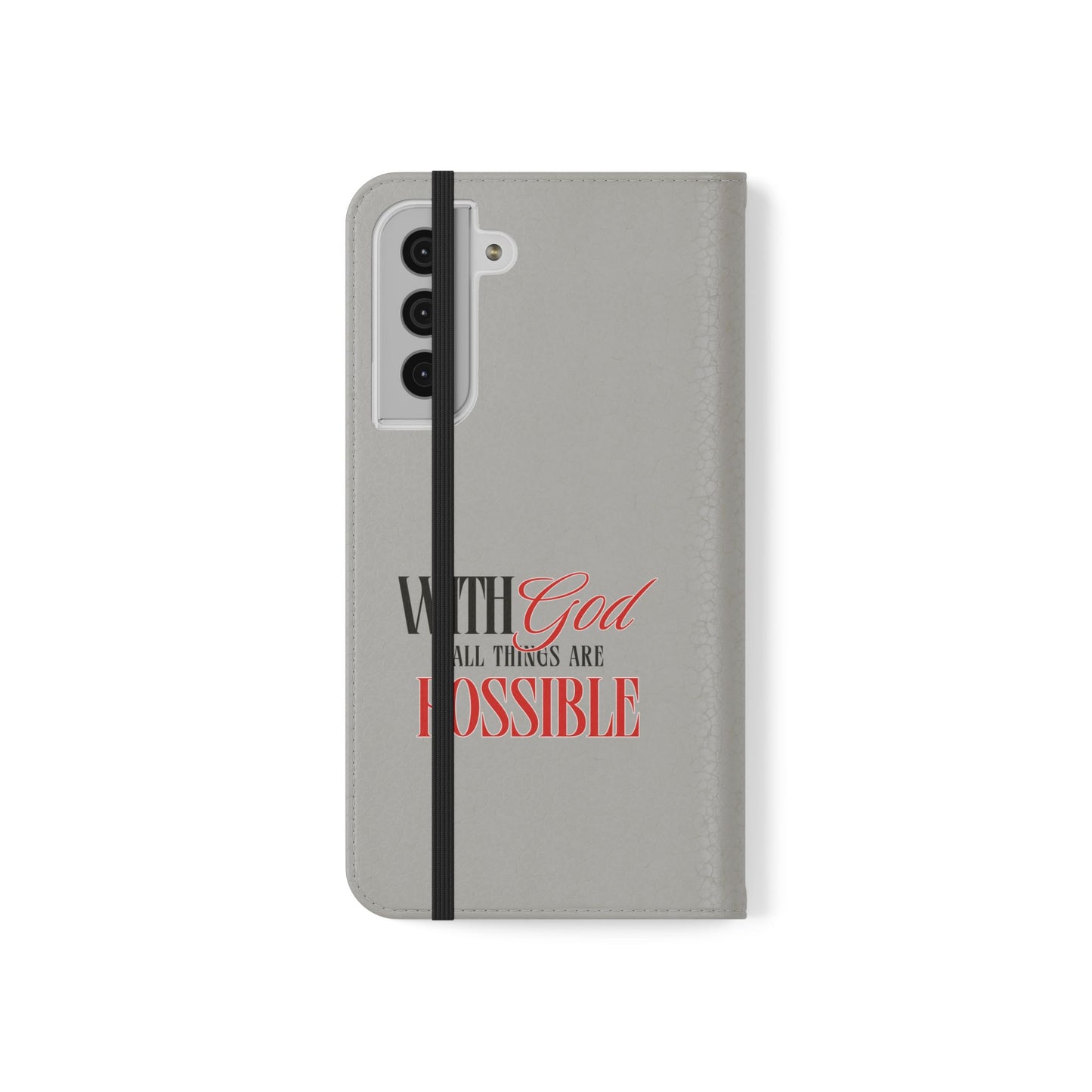 Inspirational Flip Case - "With God All Things Are Possible"