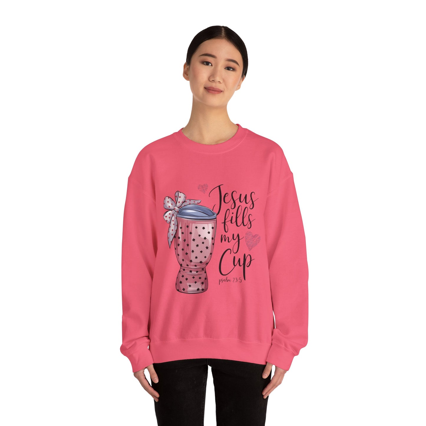 Inspirational Jesus Fills My Cup Sweatshirt, Cozy Christian Apparel, Faith-Based Gift, Religious Sweatshirt, Everyday Comfort