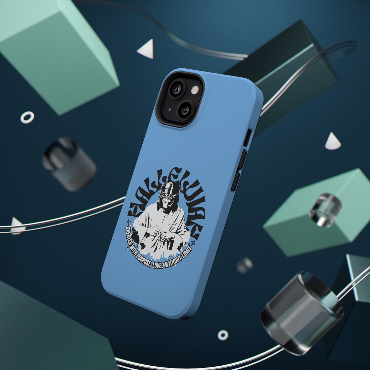 Durable Impact-Resistant Phone Case - 'Created with Purpose, Loved Without Limits' Design