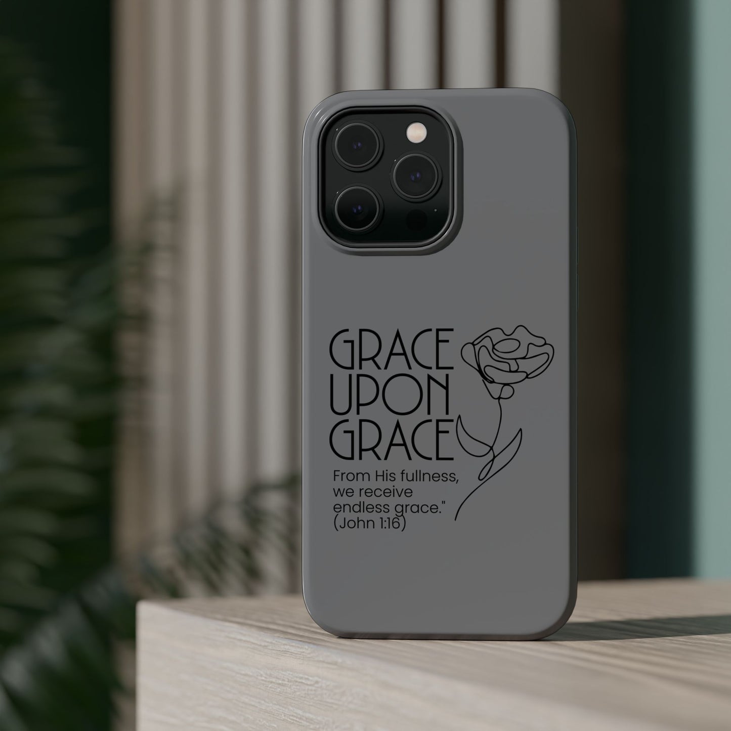Inspirational Magnetic Phone Case - 'Grace Upon Grace' Design
