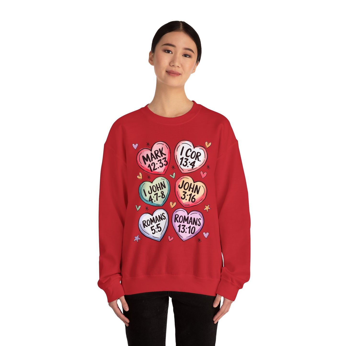 Faith & Love Crewneck Sweatshirt, Cozy Scripture Sweatshirt for Religious Gatherings, Inspirational Gift, Church Outing, Daily Comfort