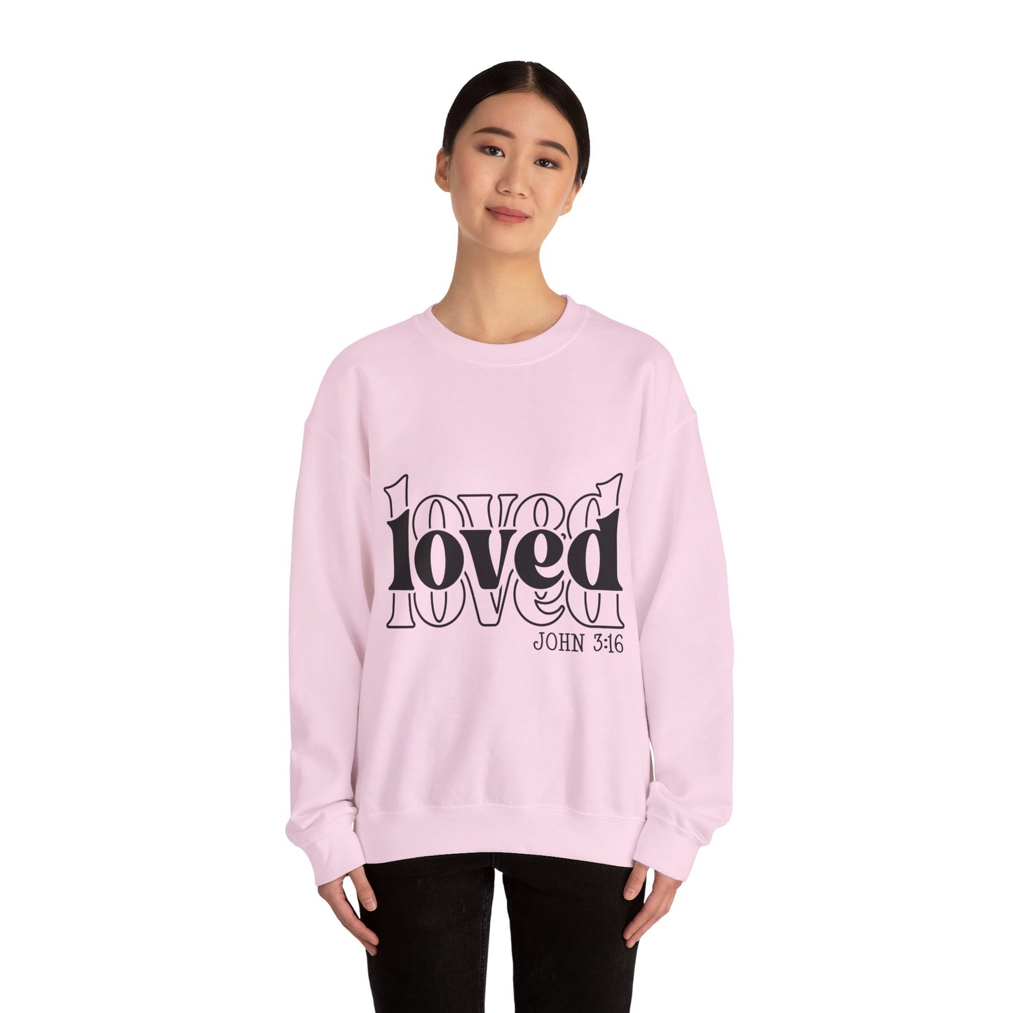 Loved Crewneck Sweatshirt | Cozy Christian Apparel, Perfect for Faith Events, Gift for Her, Church Outfits, Inspirational Fashion