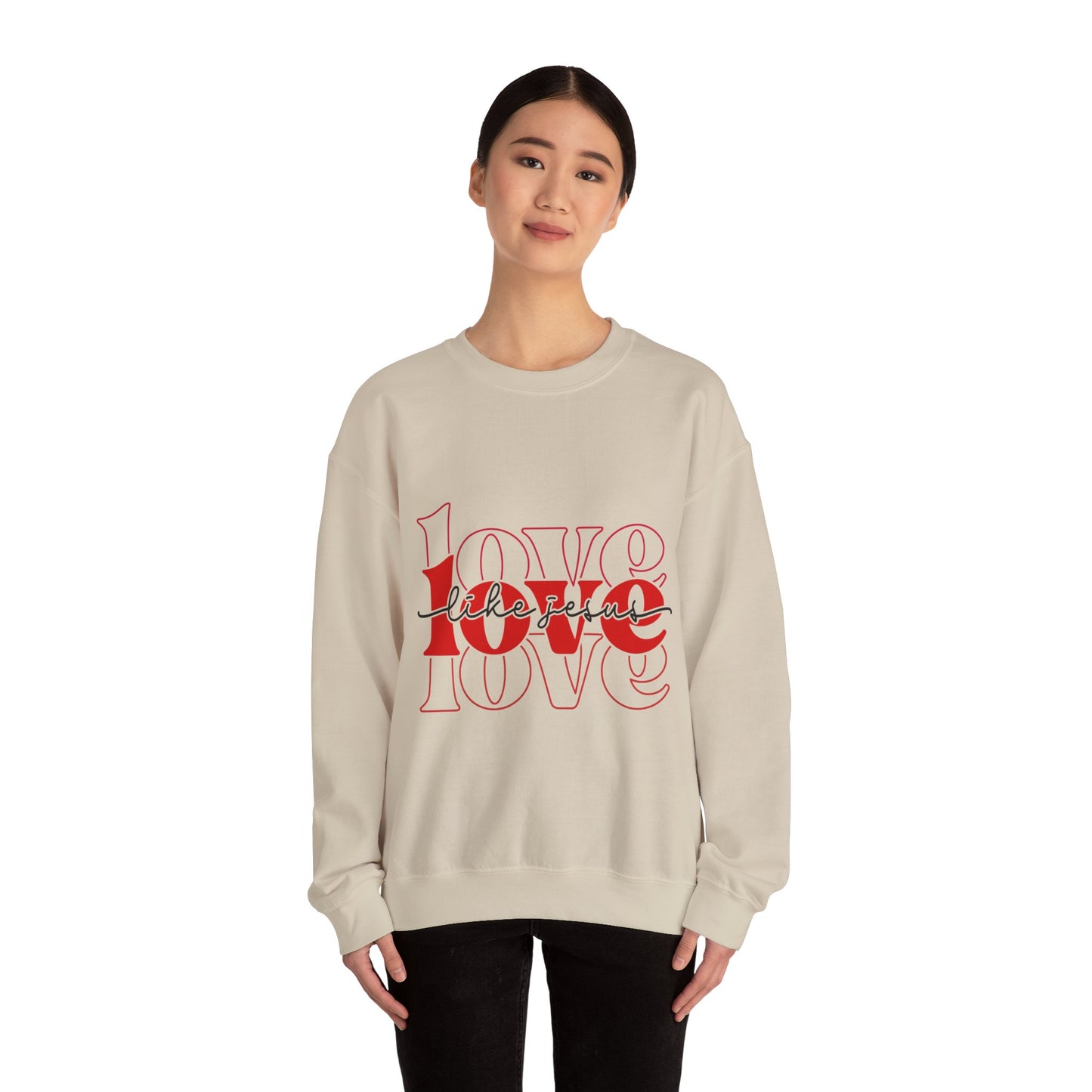Love Like Jesus Unisex Crewneck Sweatshirt, Cozy Gift for Friends, Casual Wear, Birthday, Valentine's Day, Friendship Apparel