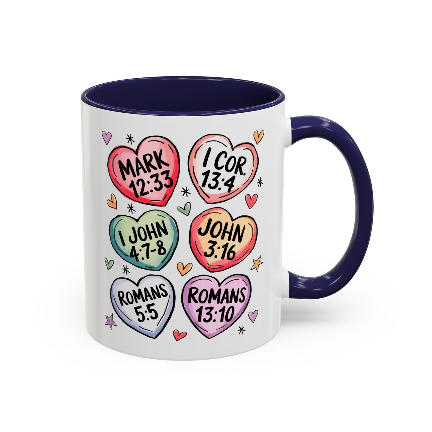Colorful Bible Verse Coffee Mug | Cute Gift for Christians | Inspirational Drinkware | Heart Design | Faith-Based Tea Cups, Religious Gifts,