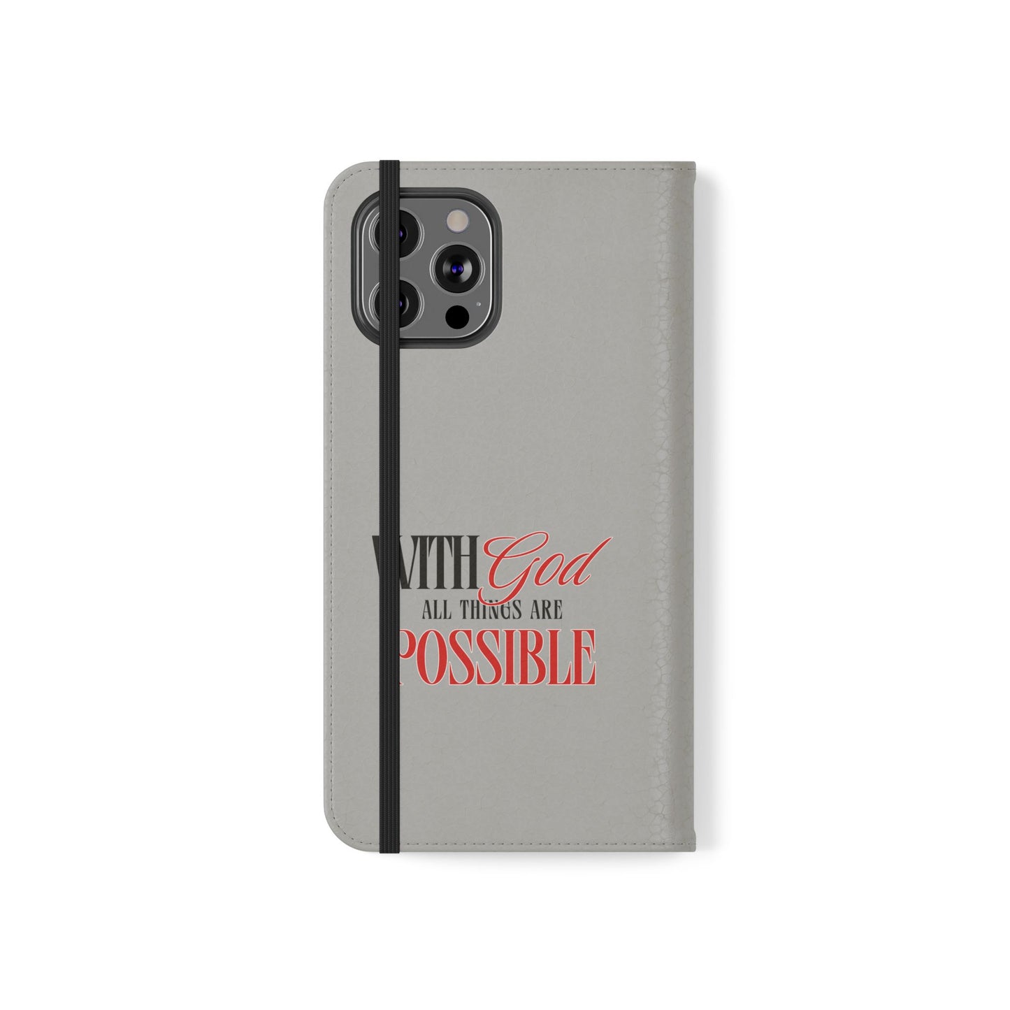 Inspirational Flip Case - "With God All Things Are Possible"