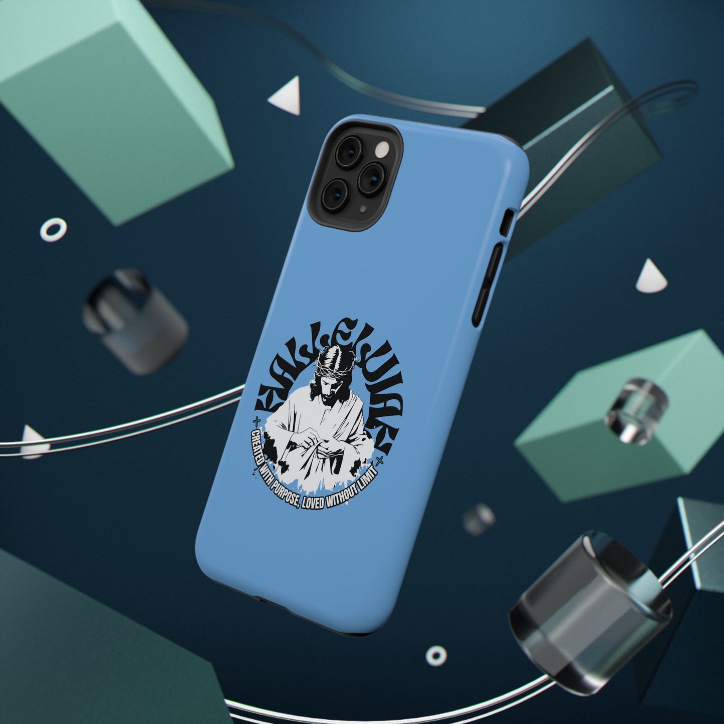 Durable Impact-Resistant Phone Case - 'Created with Purpose, Loved Without Limits' Design