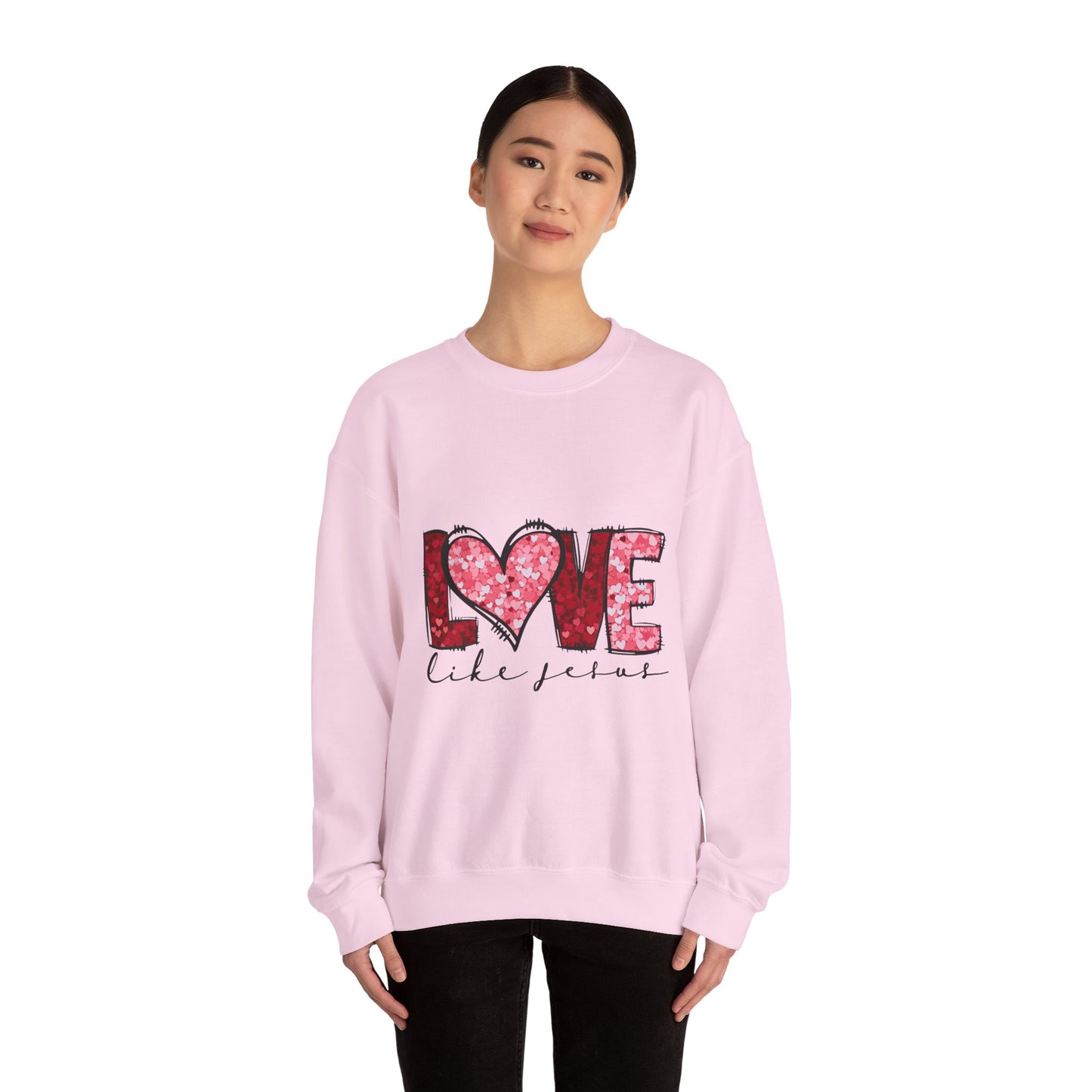 Love Like Jesus Crewneck Sweatshirt, Cozy Unisex Sweatshirt, Christian Apparel, Valentine's Day Gift, Faith-Based Style, Everyday Comfort