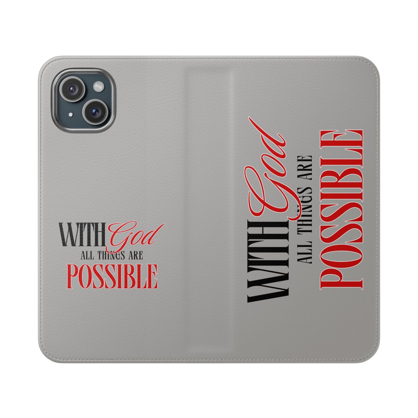 Inspirational Flip Case - "With God All Things Are Possible"