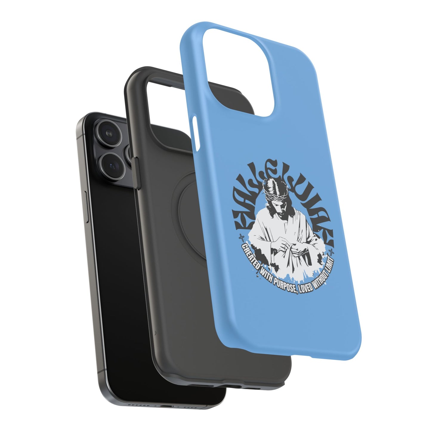 Durable Impact-Resistant Phone Case - 'Created with Purpose, Loved Without Limits' Design