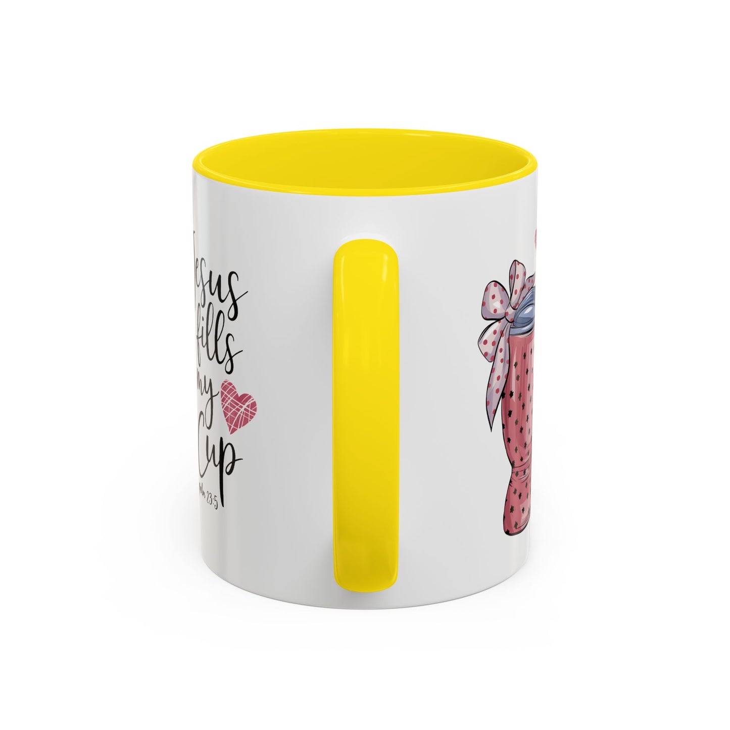 Inspirational Coffee Mug, Stylish Pink Polka Dot Design, Perfect for Christian Gifts, Motivational Drinkware, Home & Office Decor