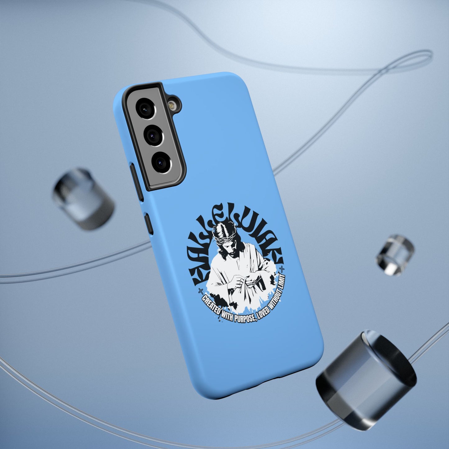 Durable Impact-Resistant Phone Case - 'Created with Purpose, Loved Without Limits' Design