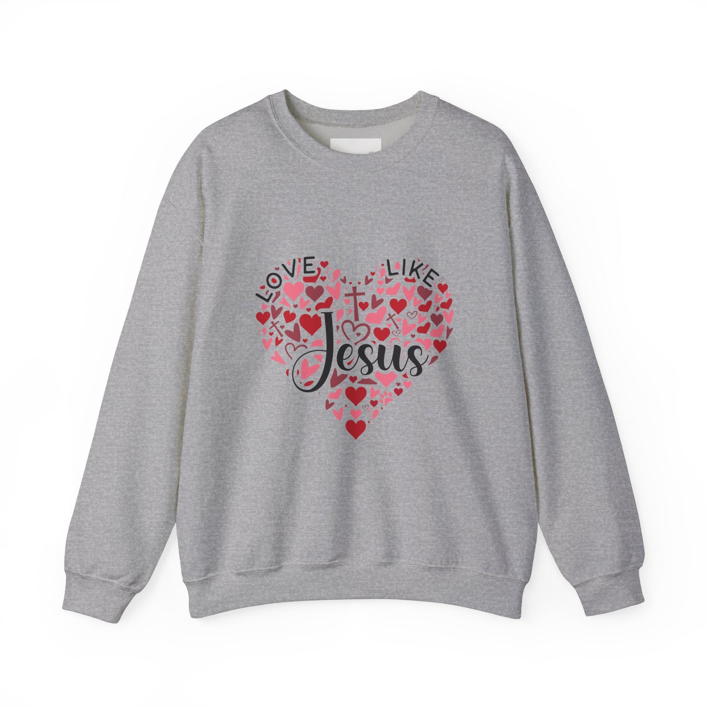 Love Like Jesus Crewneck Sweatshirt Faith Fashion, Religious Apparel, Christian Gifts, Heart Design, Cozy Casual Wear, Perfect for