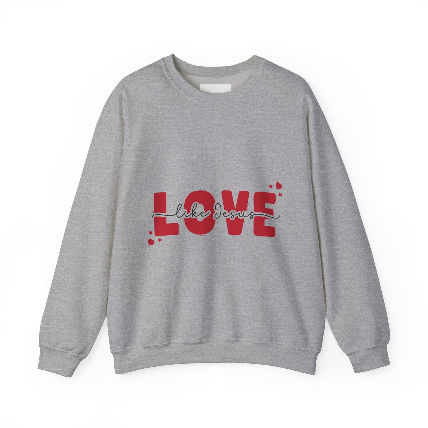 Love Like Jesus Crewneck Sweatshirt - Cozy Christian Apparel for Everyday Faith, Perfect for Gifts, Church Events, Valentine's Day