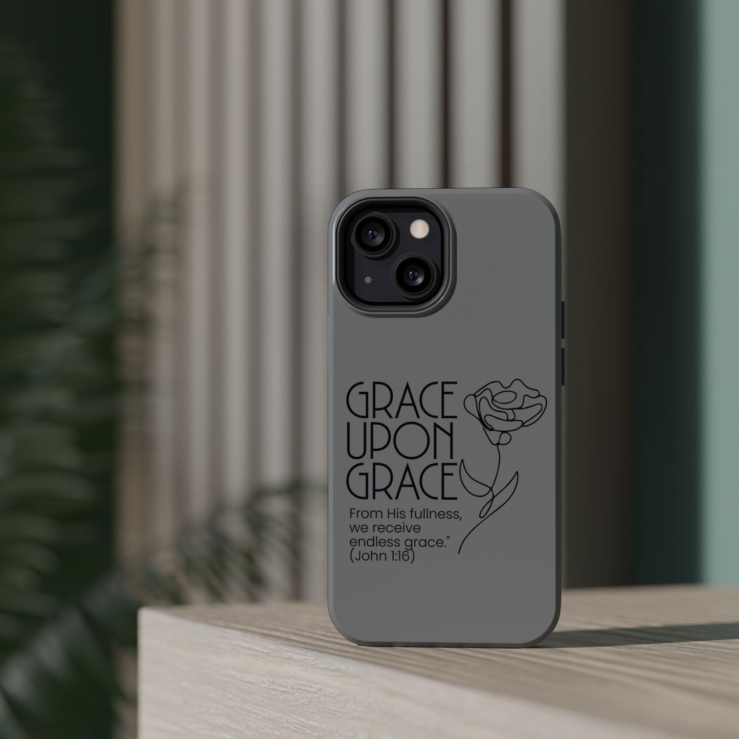 Inspirational Magnetic Phone Case - 'Grace Upon Grace' Design