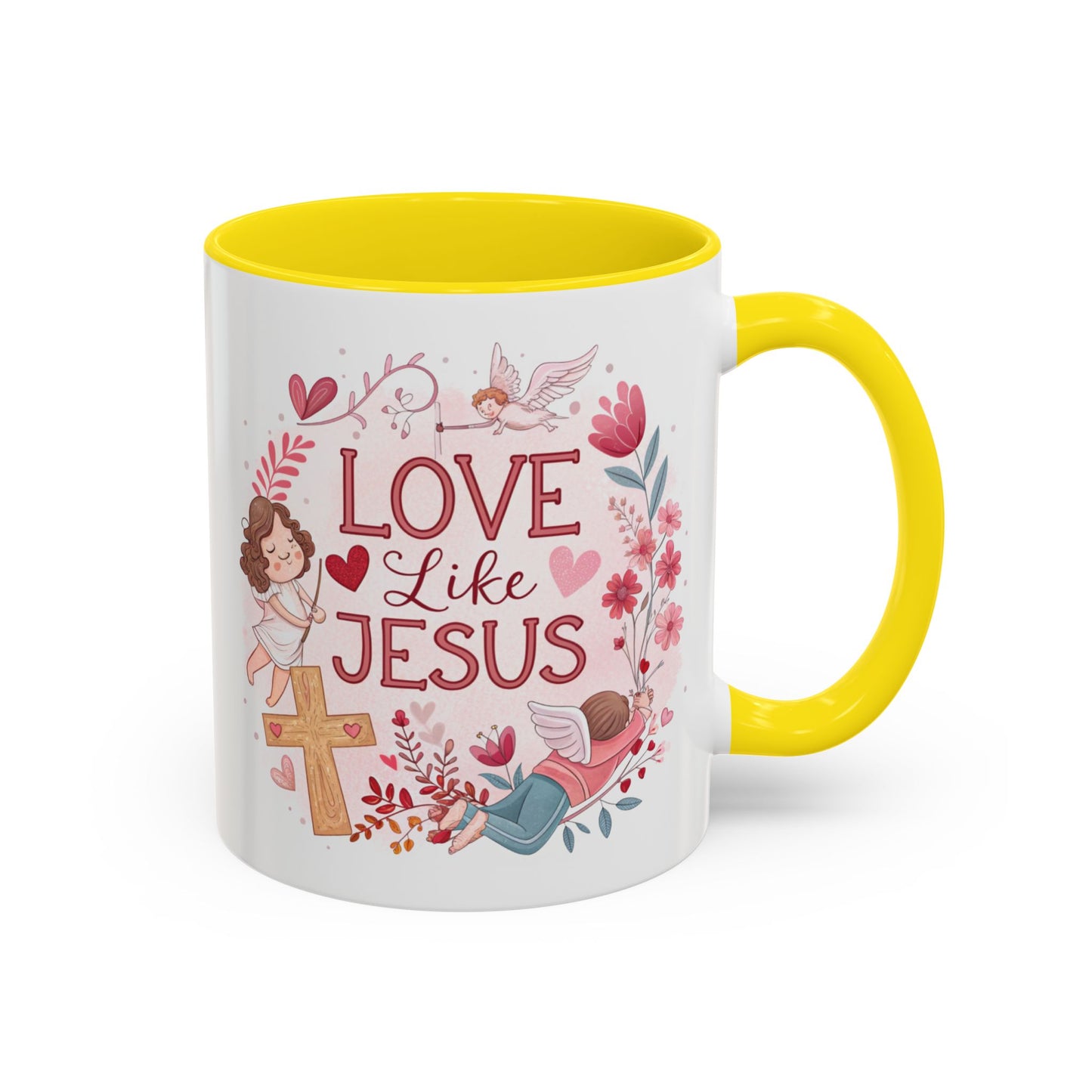 Inspirational Accent Coffee Mug - "Love Like Jesus" Design, Motivational Gift for Christians, Religious Home Decor, Unique Coffee Lover's