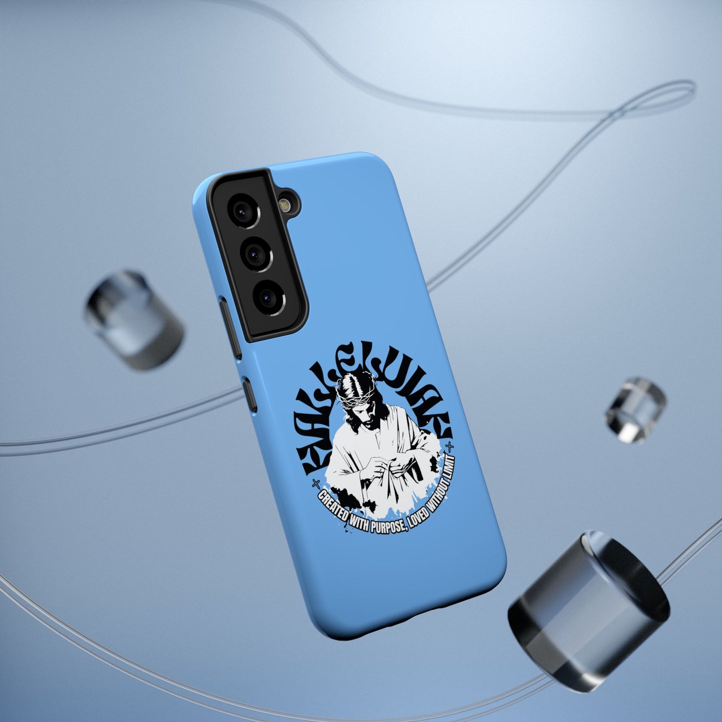 Durable Impact-Resistant Phone Case - 'Created with Purpose, Loved Without Limits' Design