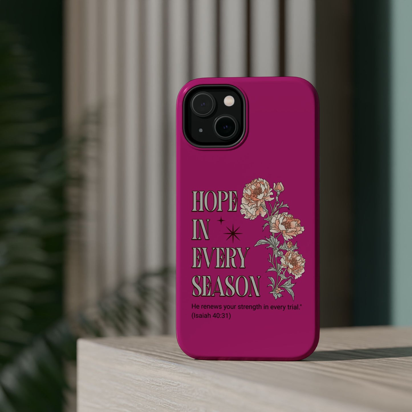 Inspirational Floral Magnetic Tough Case - "Hope in Every Season"