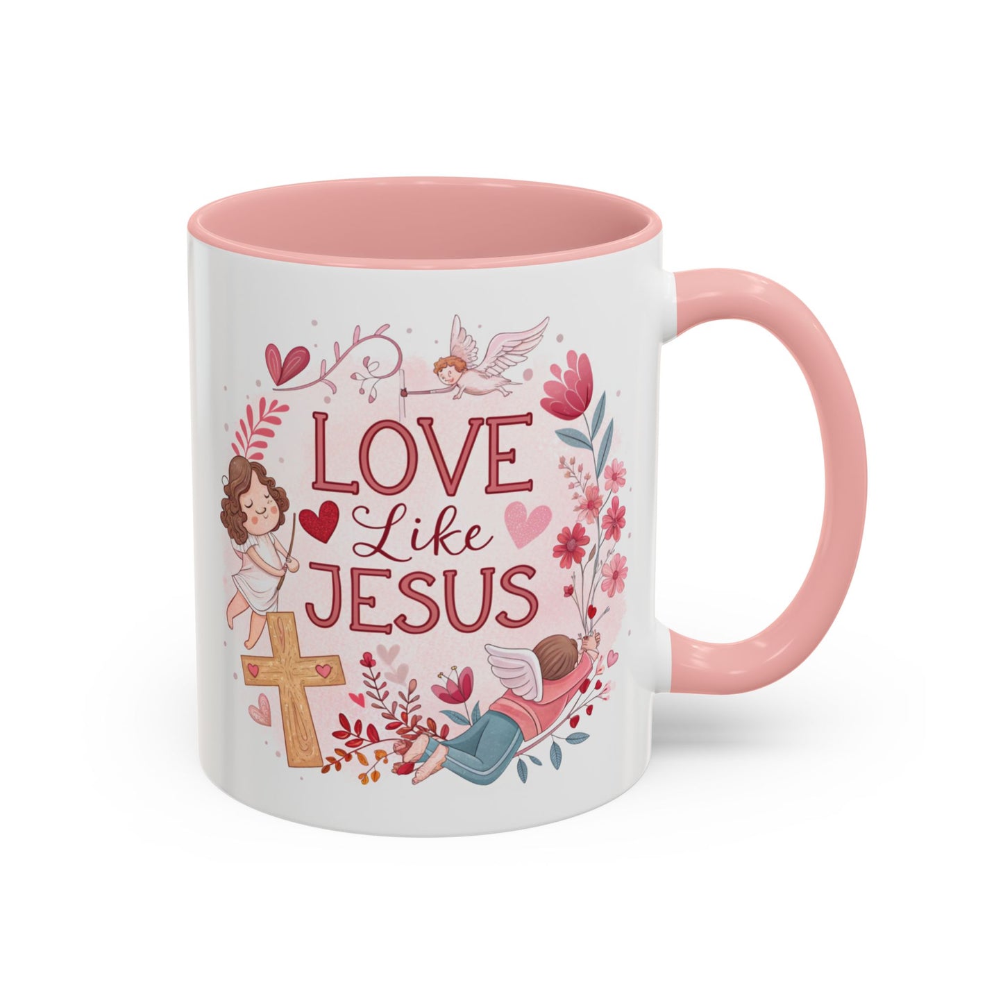 Inspirational Accent Coffee Mug - "Love Like Jesus" Design, Motivational Gift for Christians, Religious Home Decor, Unique Coffee Lover's