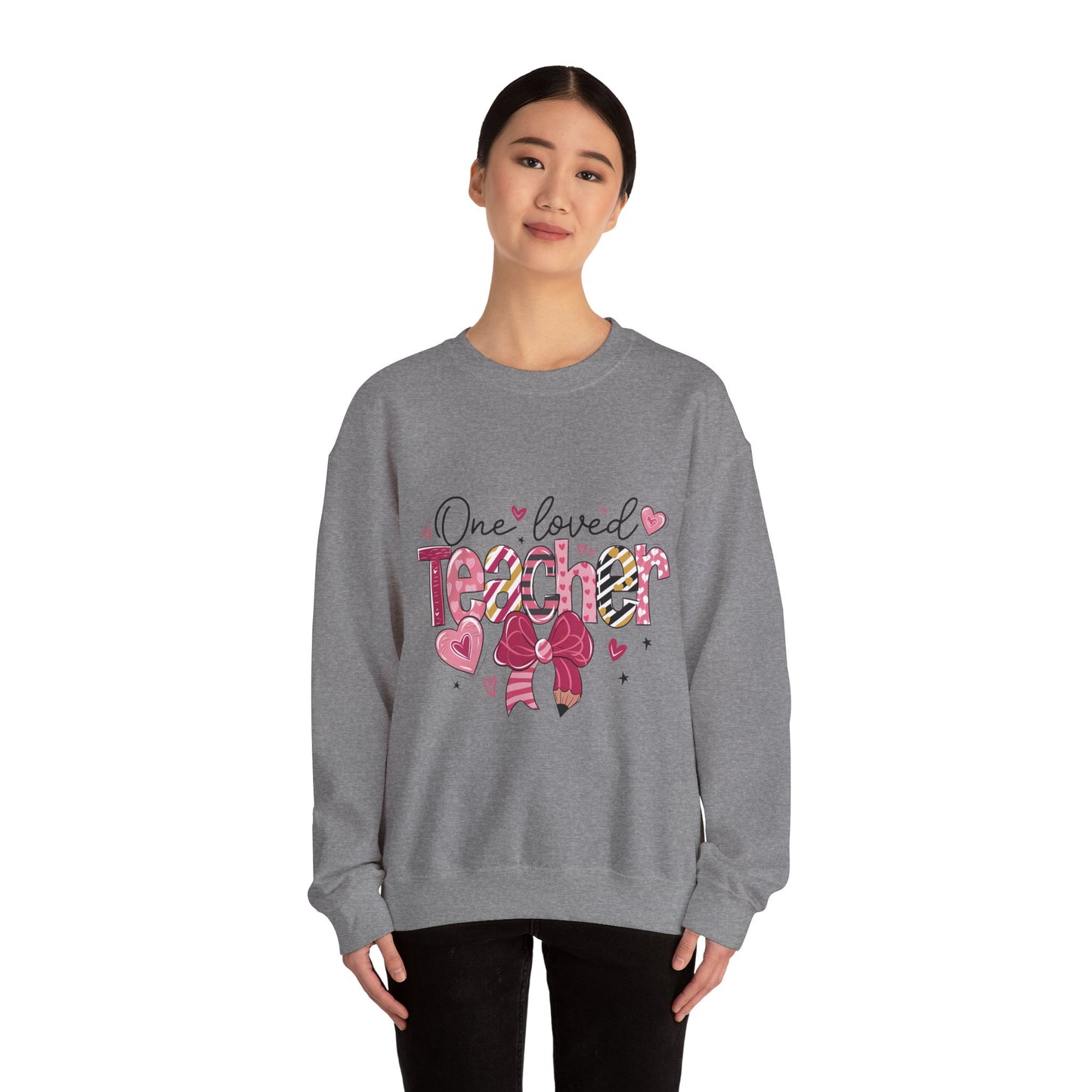 One Loved Teacher Sweatshirt, Gift for Teacher, Educational Apparel, Teacher Appreciation, Classroom Style, Unisex Crewneck