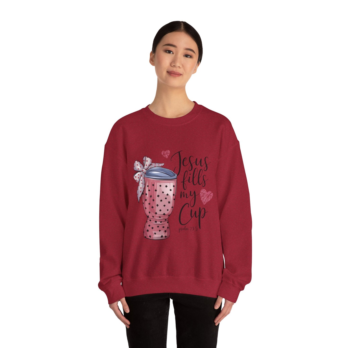Inspirational Jesus Fills My Cup Sweatshirt, Cozy Christian Apparel, Faith-Based Gift, Religious Sweatshirt, Everyday Comfort