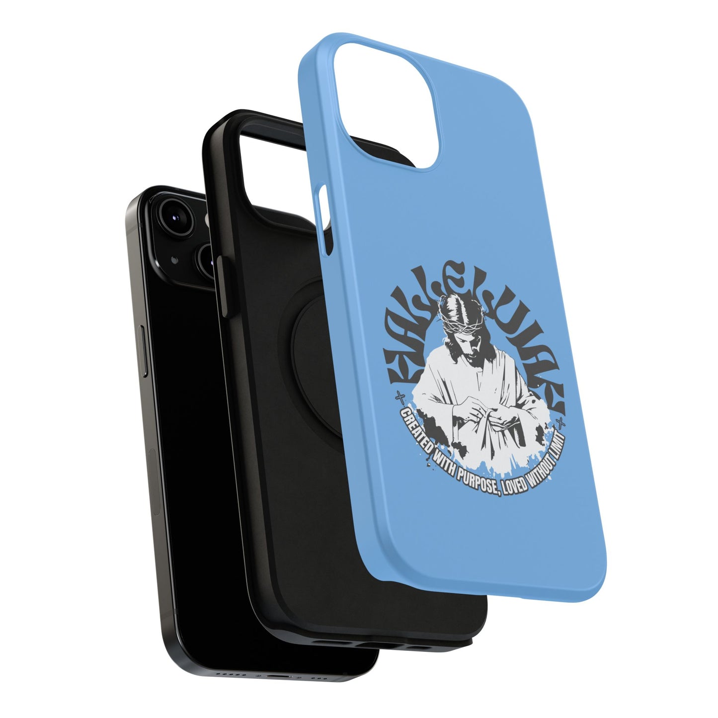 Durable Impact-Resistant Phone Case - 'Created with Purpose, Loved Without Limits' Design