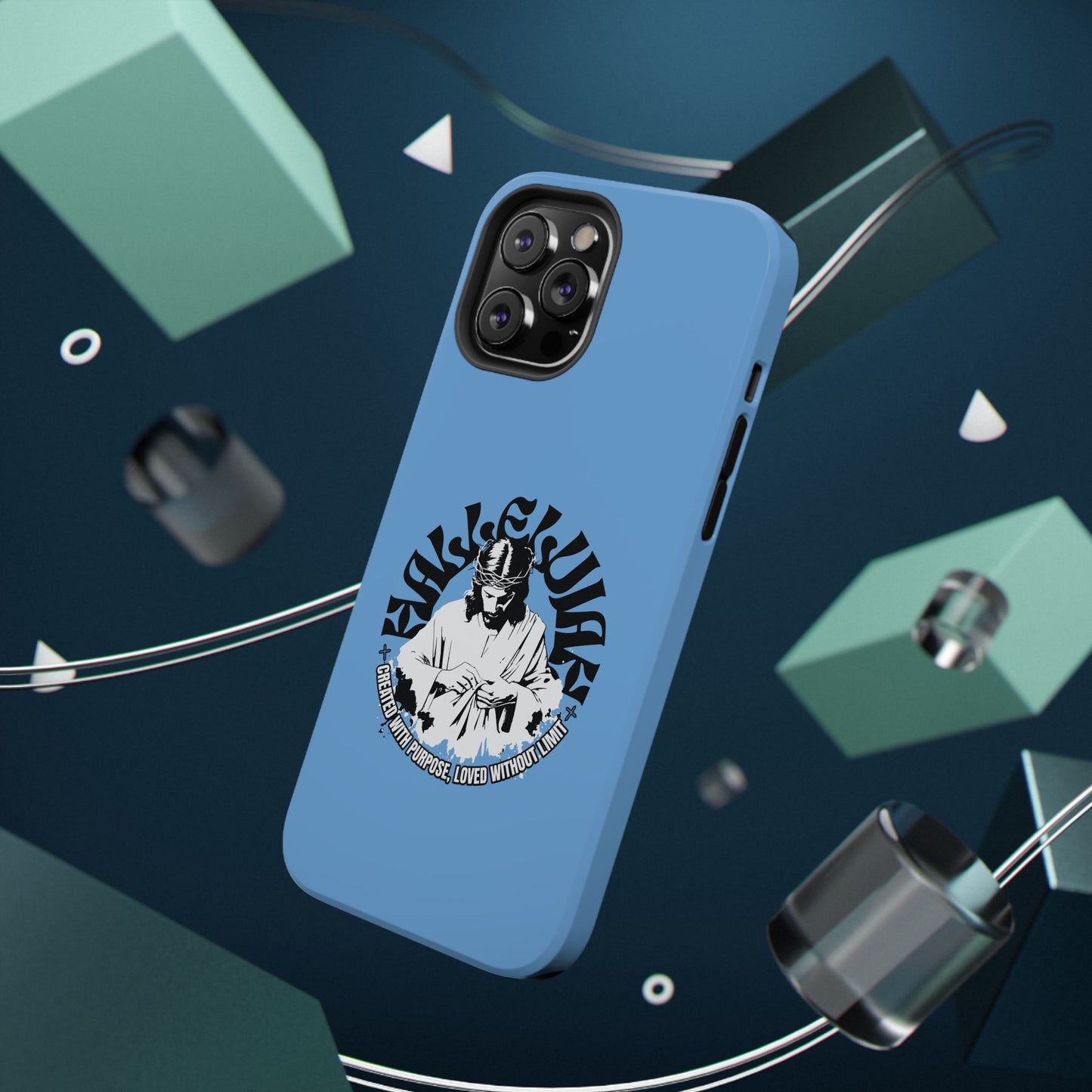 Durable Impact-Resistant Phone Case - 'Created with Purpose, Loved Without Limits' Design