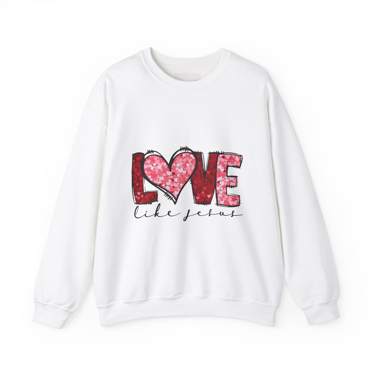 Love Like Jesus Crewneck Sweatshirt, Cozy Unisex Sweatshirt, Christian Apparel, Valentine's Day Gift, Faith-Based Style, Everyday Comfort