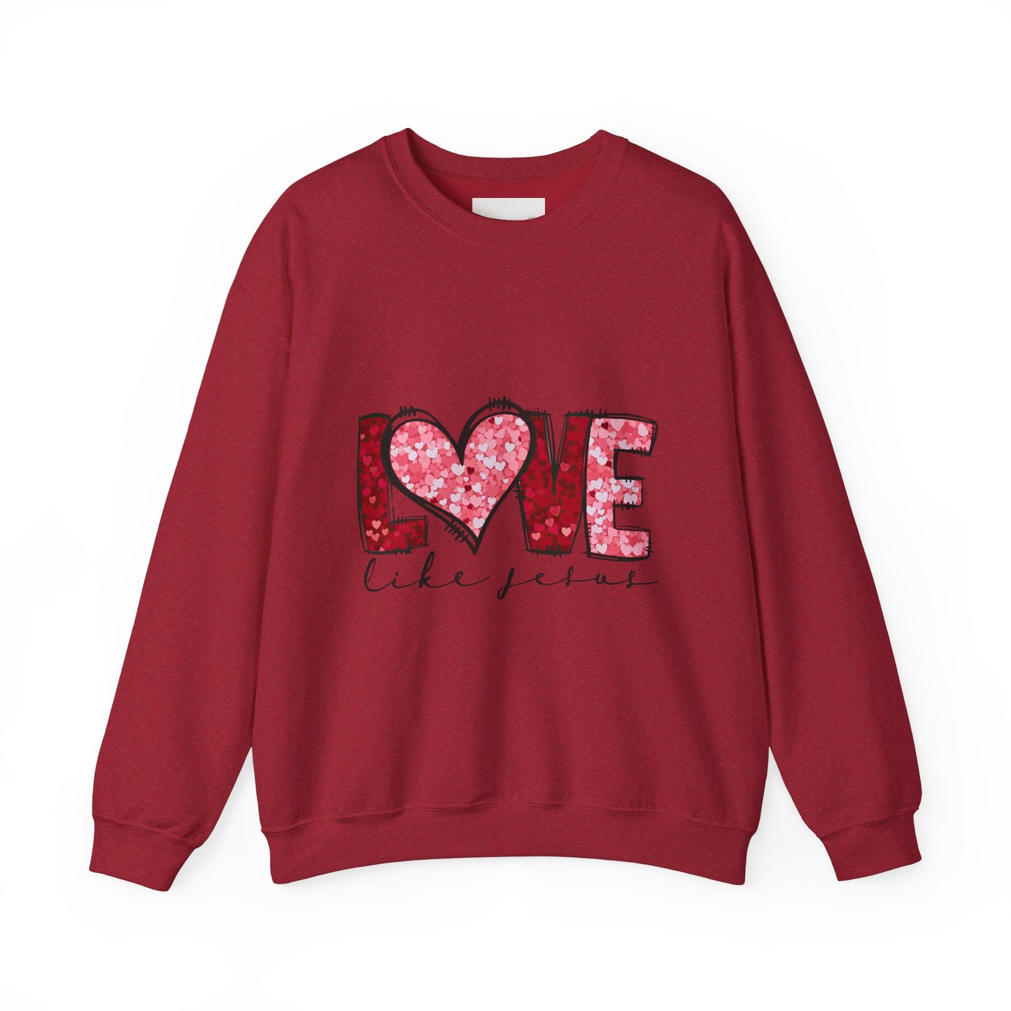 Love Like Jesus Crewneck Sweatshirt, Cozy Unisex Sweatshirt, Christian Apparel, Valentine's Day Gift, Faith-Based Style, Everyday Comfort