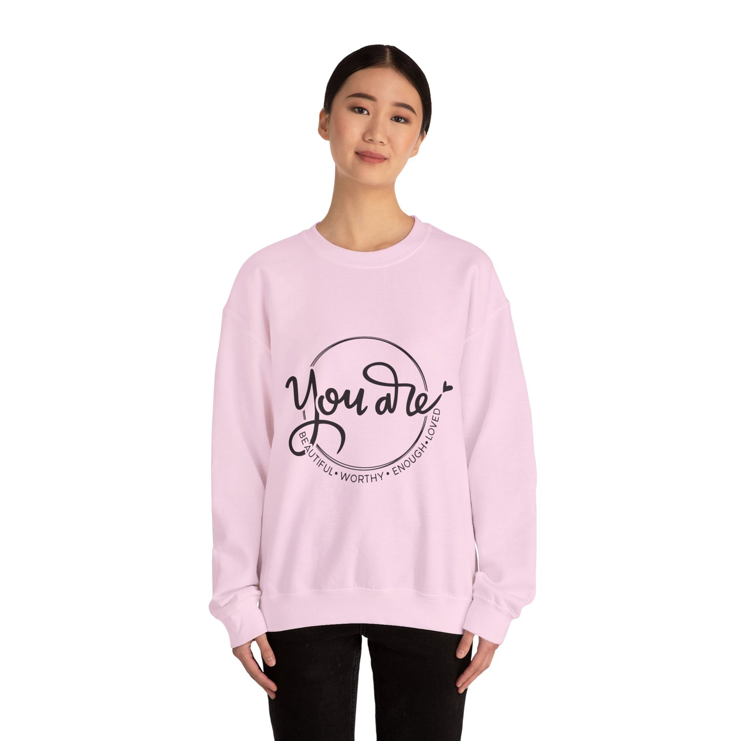 You Are Beautiful Crewneck Sweatshirt, Motivational Sweatshirt, Gifts for Her, Self-Love Apparel, Inspirational Clothing