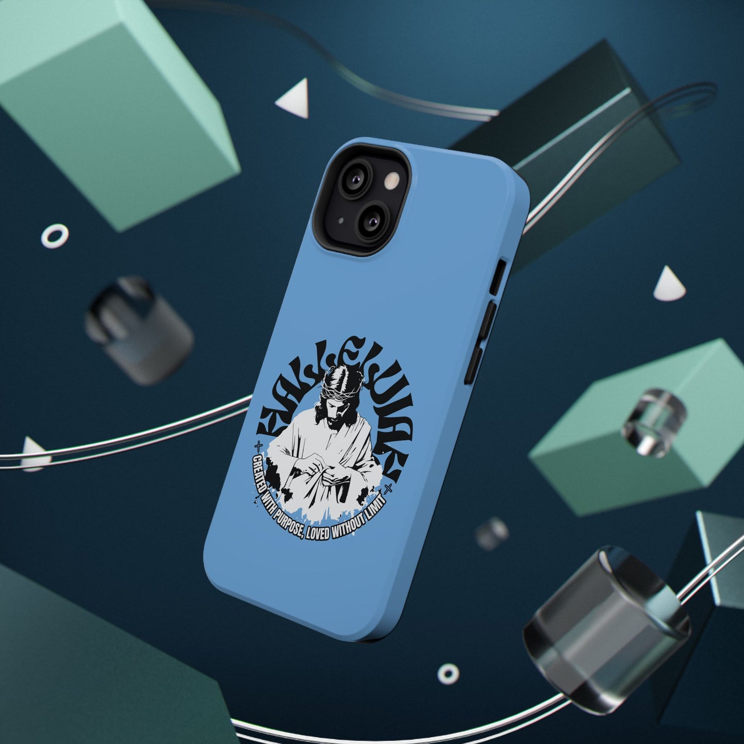 Durable Impact-Resistant Phone Case - 'Created with Purpose, Loved Without Limits' Design