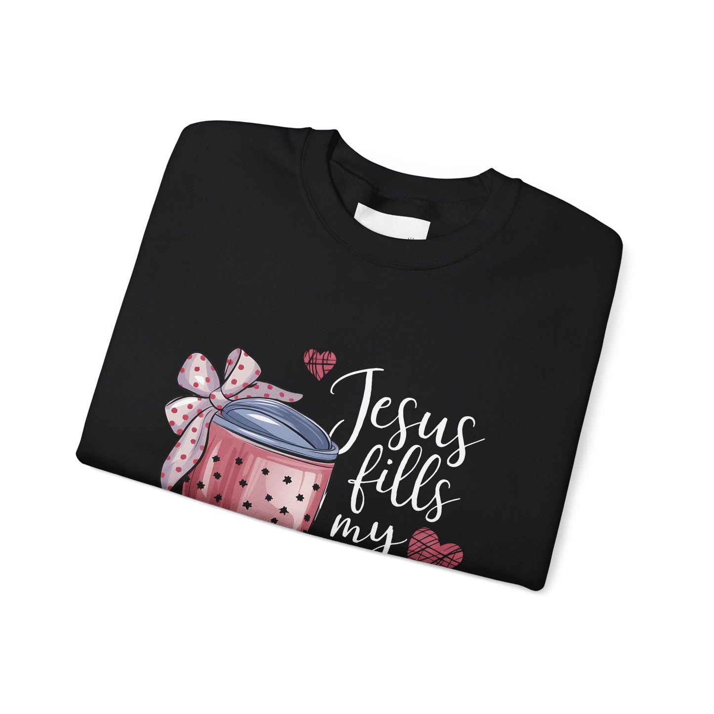 Inspirational Jesus Fills My Cup Sweatshirt, Cozy Christian Apparel, Faith-Based Gift, Religious Sweatshirt, Everyday Comfort