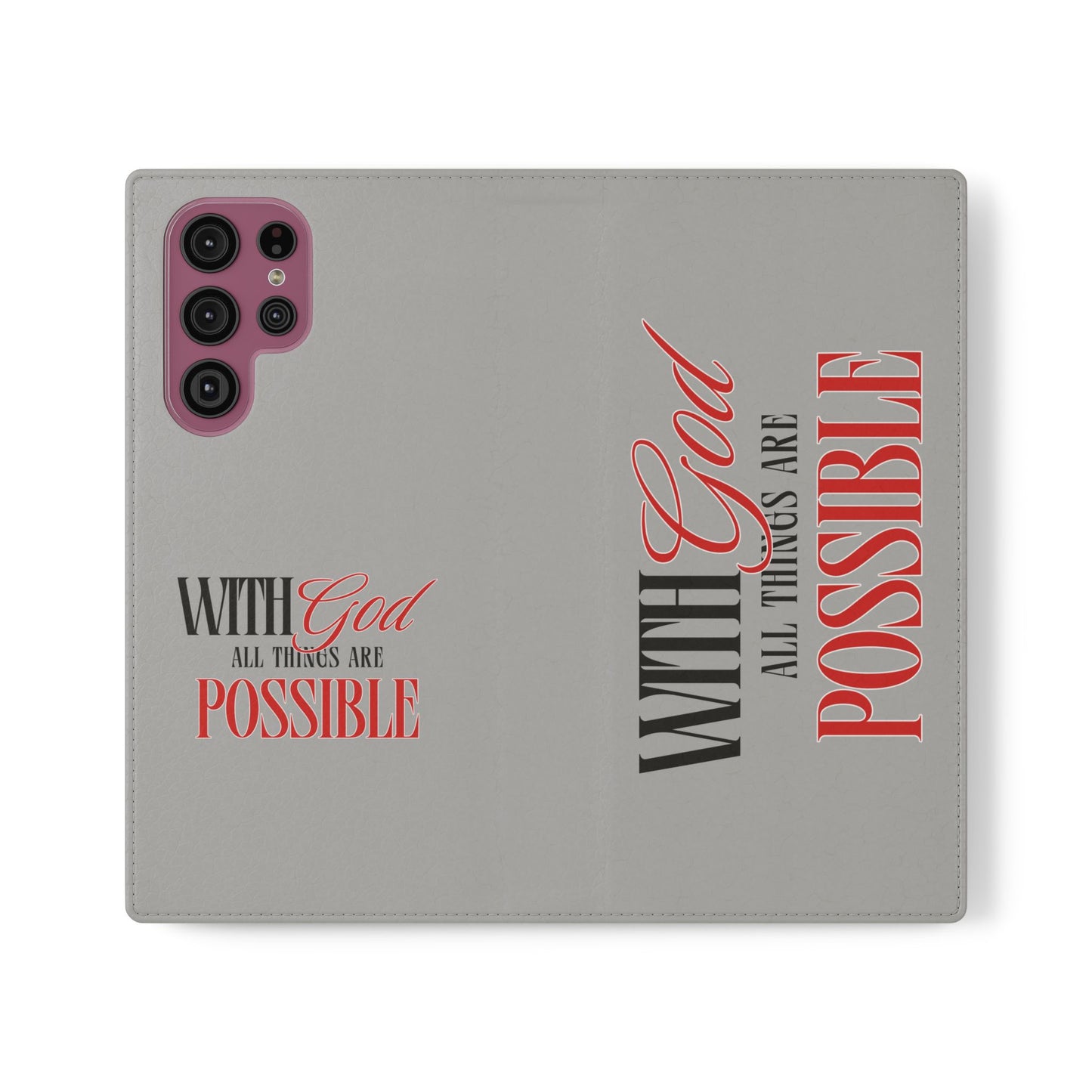 Inspirational Flip Case - "With God All Things Are Possible"