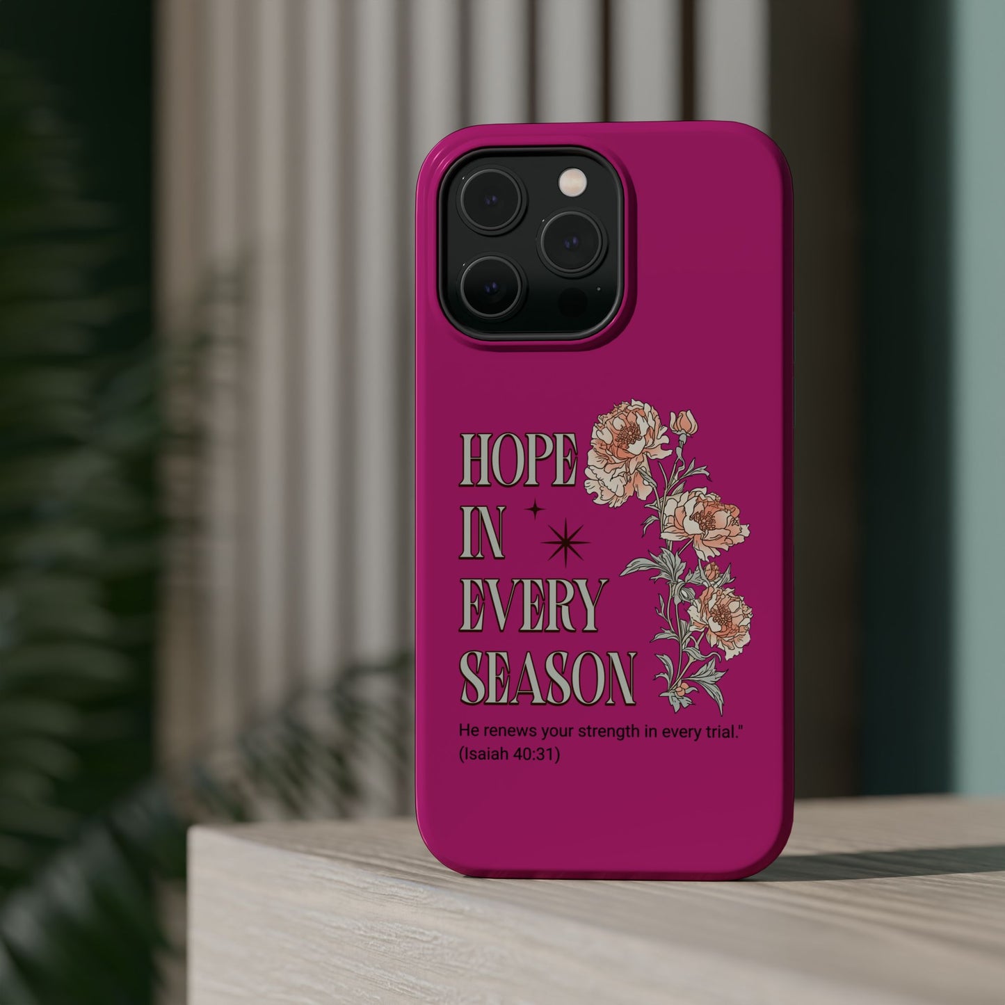Inspirational Floral Magnetic Tough Case - "Hope in Every Season"
