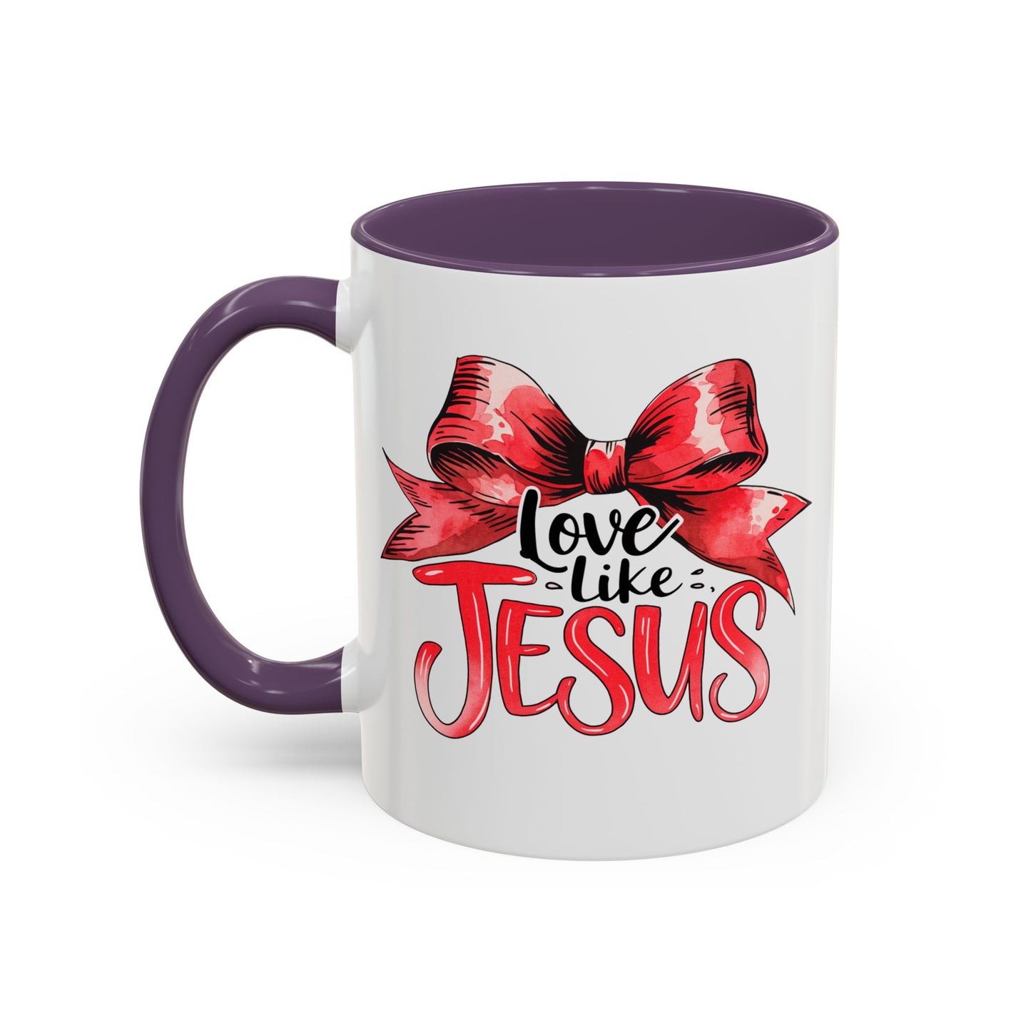 Love Like Jesus Accent Coffee Mug, Inspirational Gift, Unique Ceramic Mug, Christian Decor, Faith-Based Present, Daily Motivation