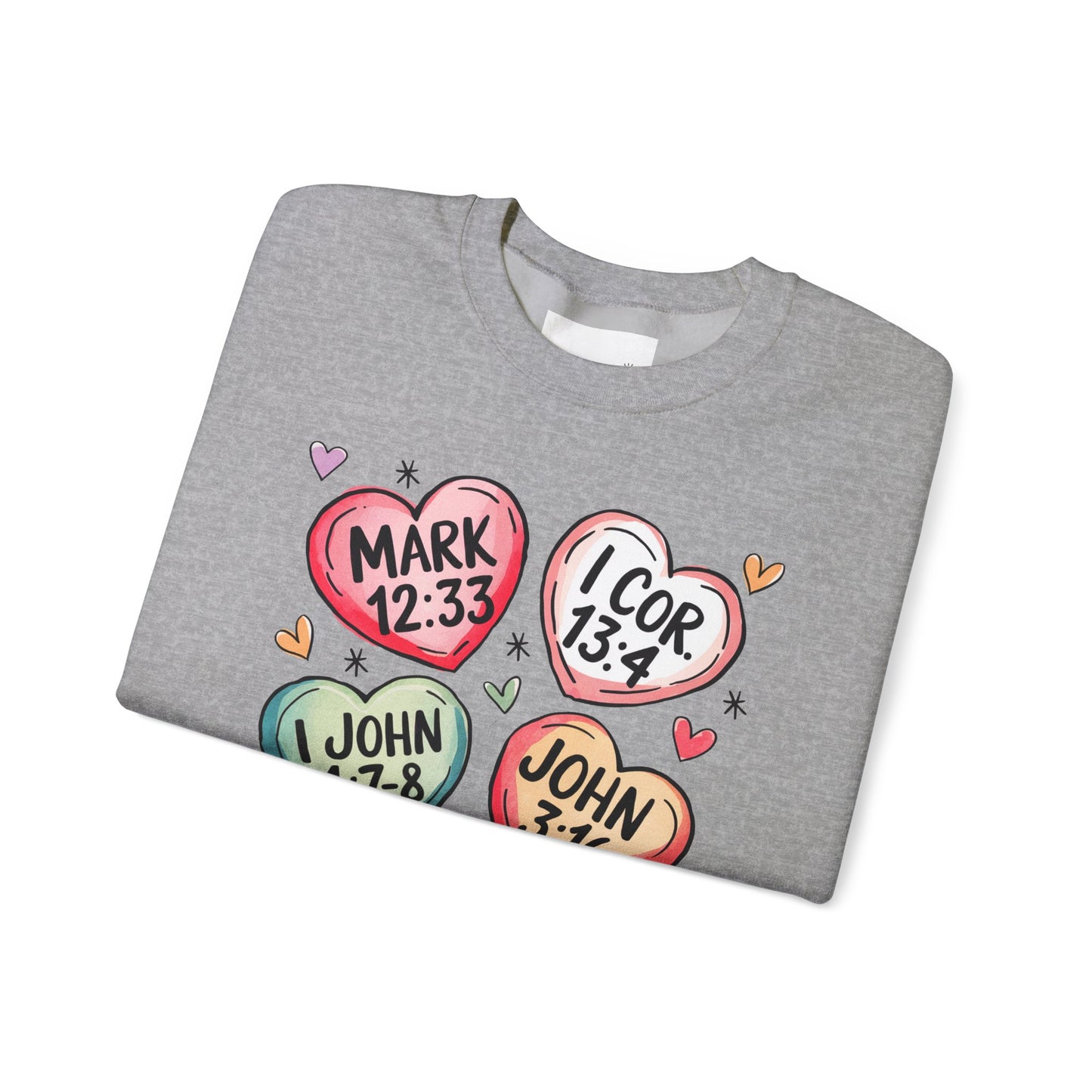 Faith & Love Crewneck Sweatshirt, Cozy Scripture Sweatshirt for Religious Gatherings, Inspirational Gift, Church Outing, Daily Comfort