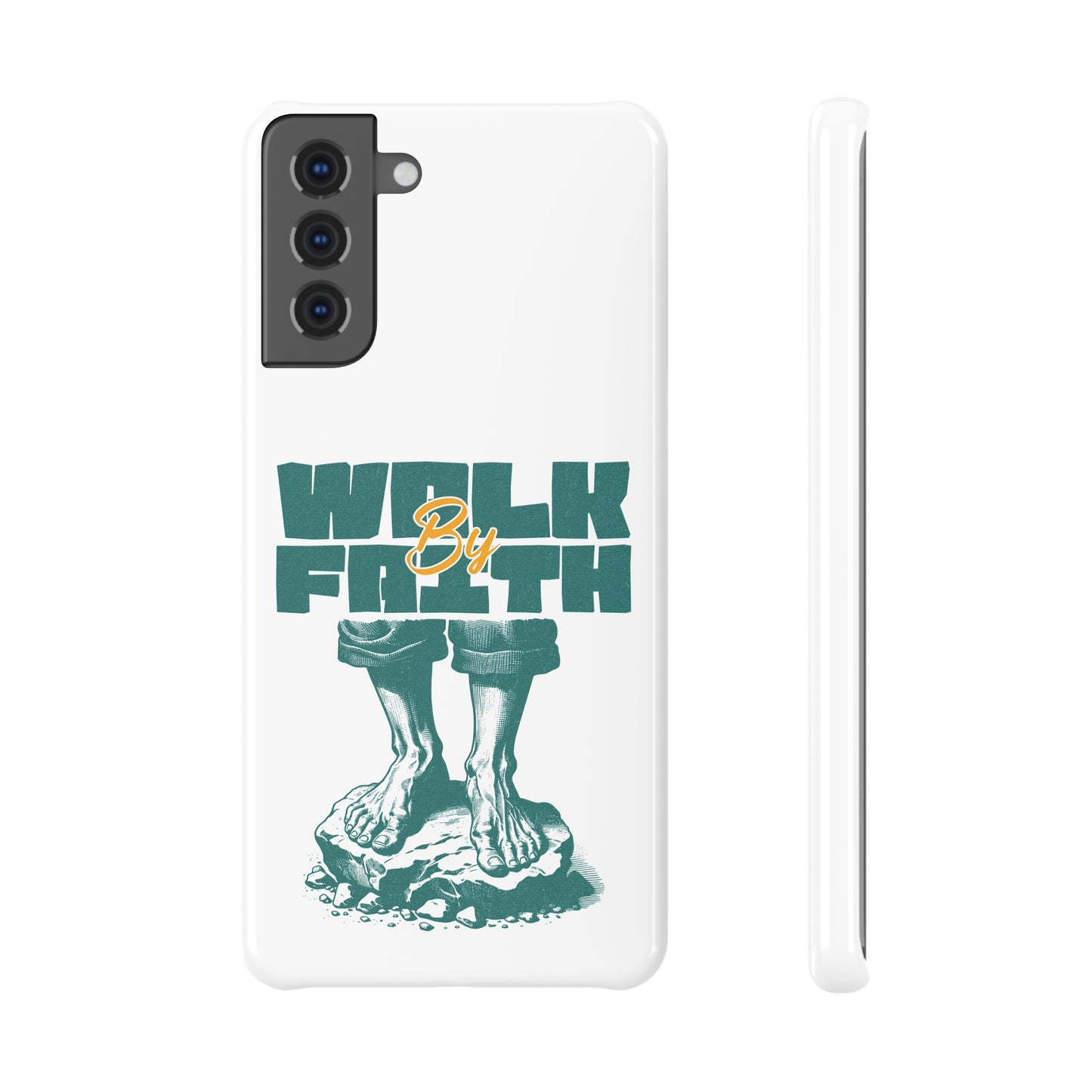 Inspirational Slim Snap Case - "Walk By Faith" Mobile Cover
