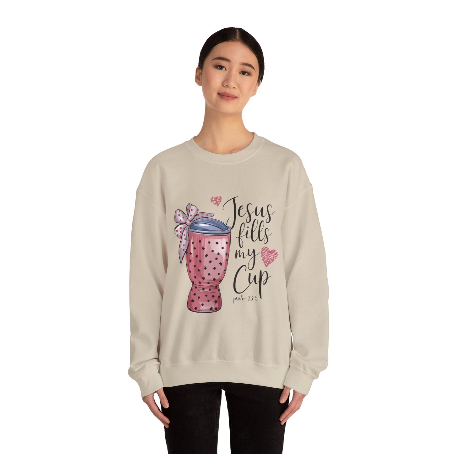 Inspirational Jesus Fills My Cup Sweatshirt, Cozy Christian Apparel, Faith-Based Gift, Religious Sweatshirt, Everyday Comfort