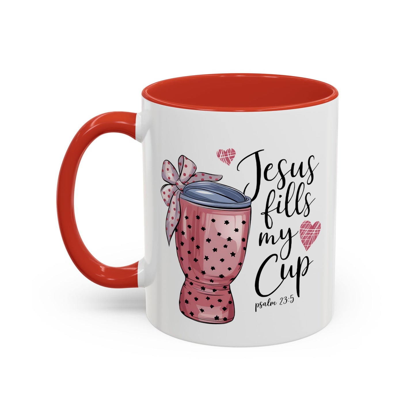 Inspirational Coffee Mug, Stylish Pink Polka Dot Design, Perfect for Christian Gifts, Motivational Drinkware, Home & Office Decor