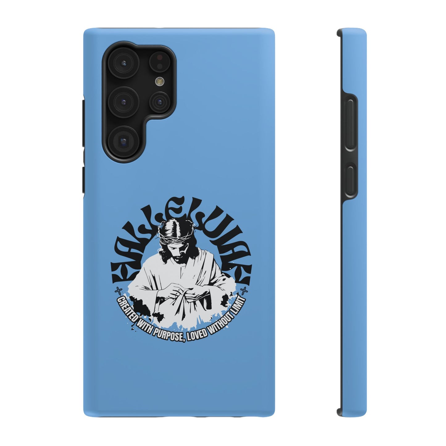 Durable Impact-Resistant Phone Case - 'Created with Purpose, Loved Without Limits' Design