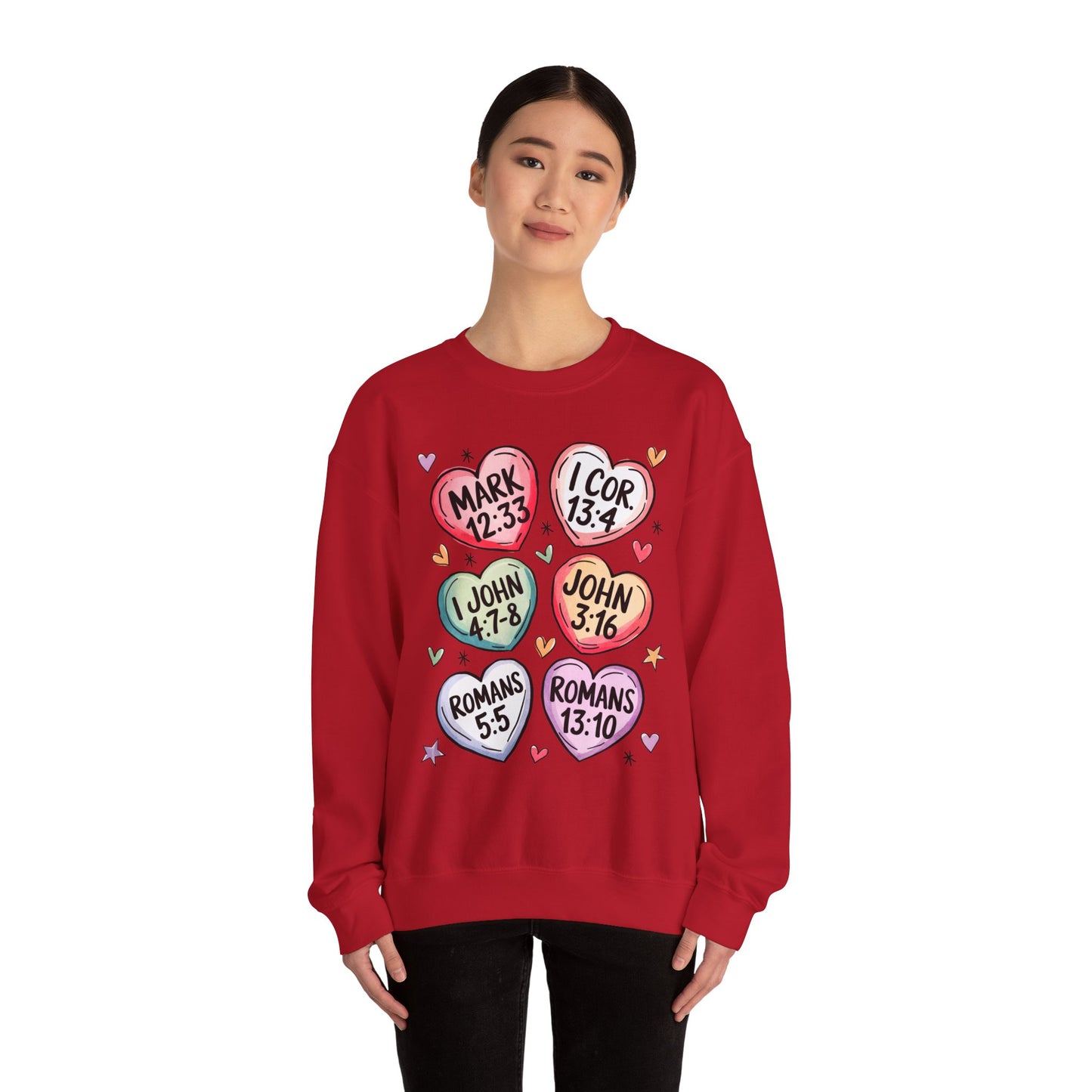 Faith & Love Crewneck Sweatshirt, Cozy Scripture Sweatshirt for Religious Gatherings, Inspirational Gift, Church Outing, Daily Comfort