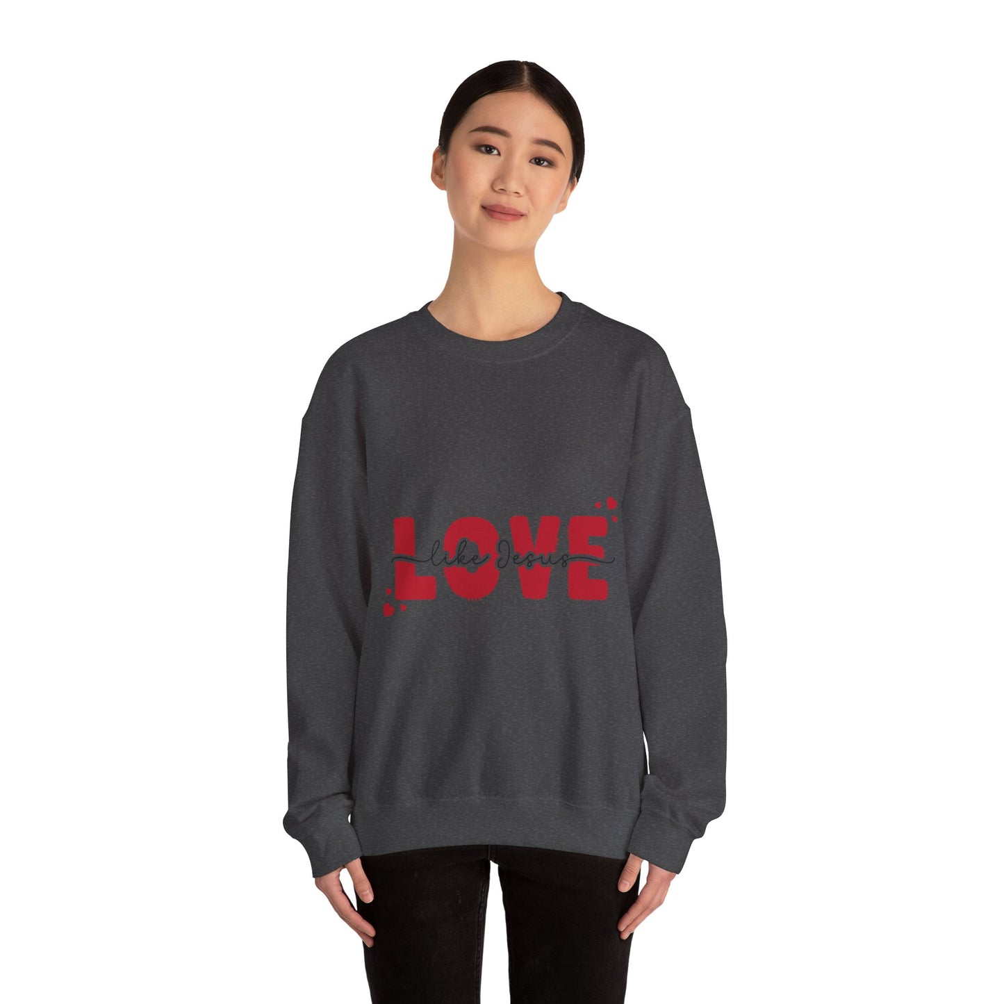 Love Like Jesus Crewneck Sweatshirt - Cozy Christian Apparel for Everyday Faith, Perfect for Gifts, Church Events, Valentine's Day