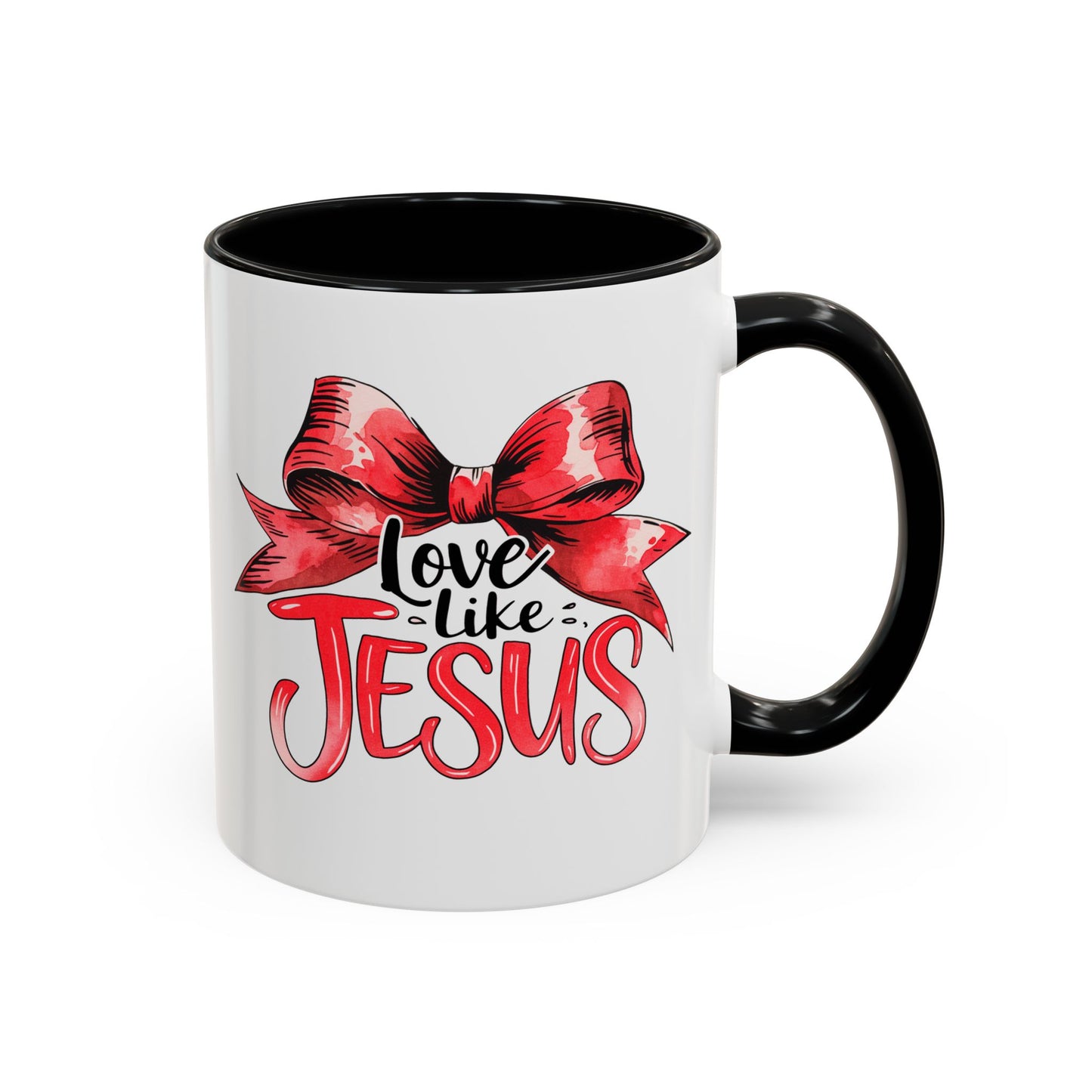 Love Like Jesus Accent Coffee Mug, Inspirational Gift, Unique Ceramic Mug, Christian Decor, Faith-Based Present, Daily Motivation