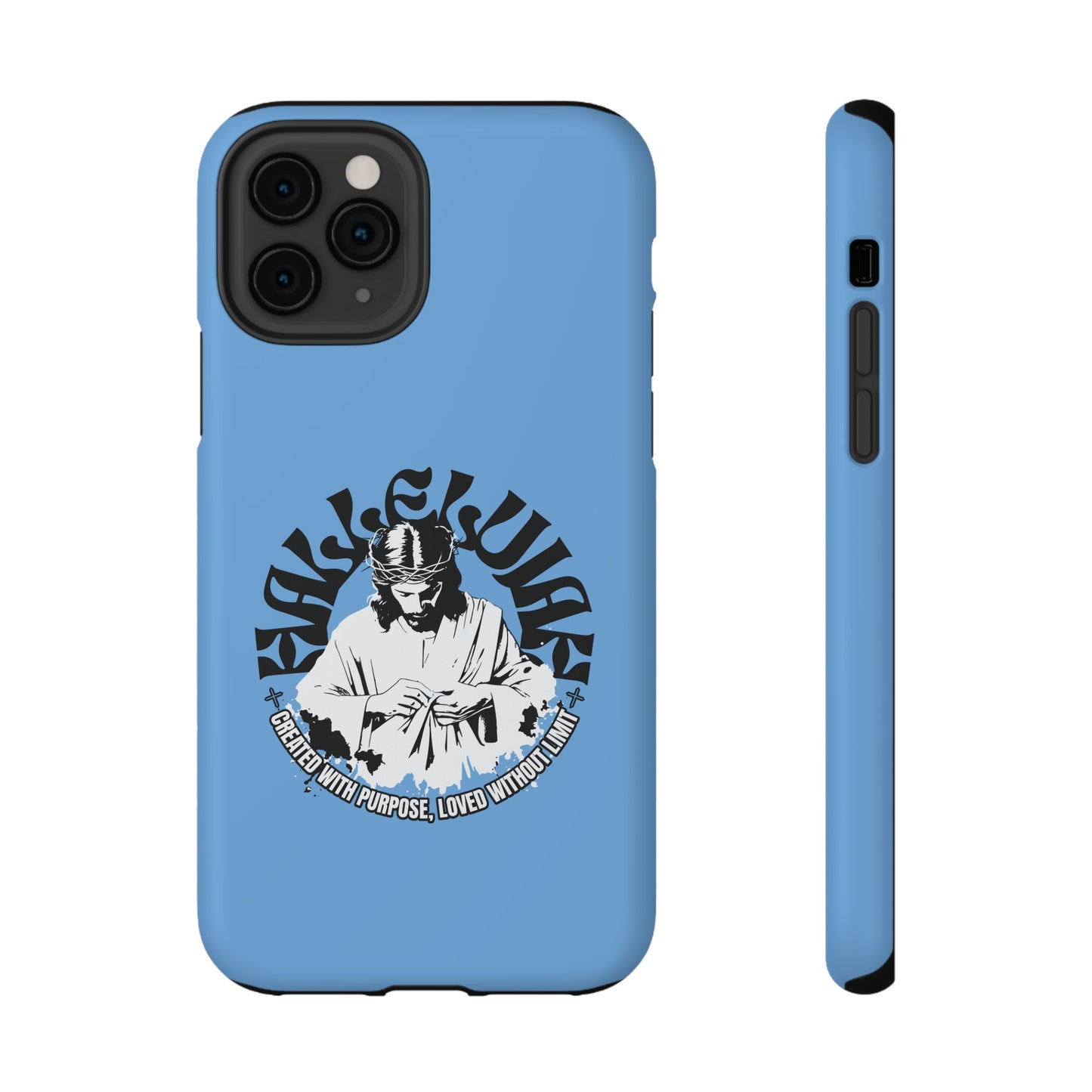 Durable Impact-Resistant Phone Case - 'Created with Purpose, Loved Without Limits' Design