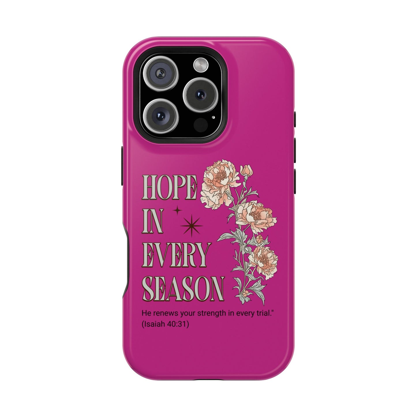 Inspirational Floral Magnetic Tough Case - "Hope in Every Season"