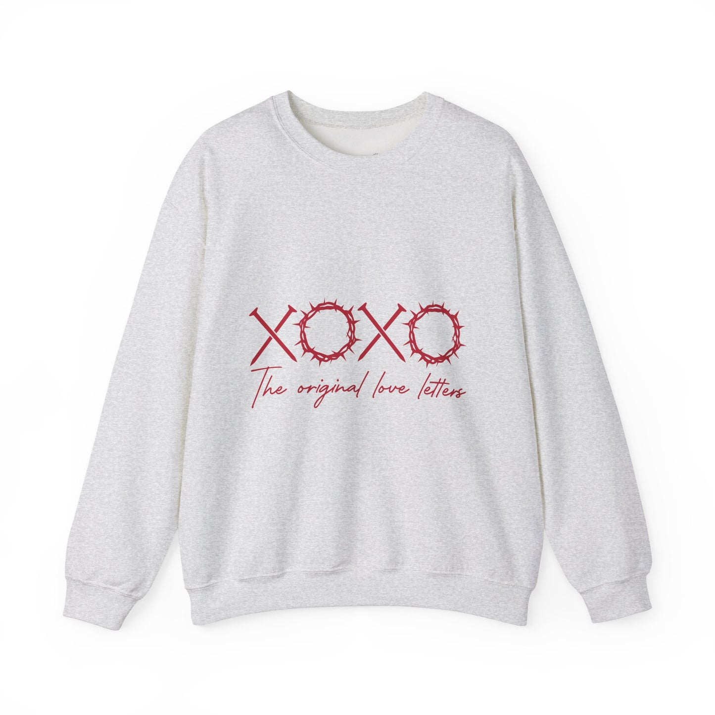 XOXO Love Letters Crewneck Sweatshirt, Unisex Valentines Gift, Cozy Sweatshirt, Perfect for Couples, Romantic Apparel, Casual Wear