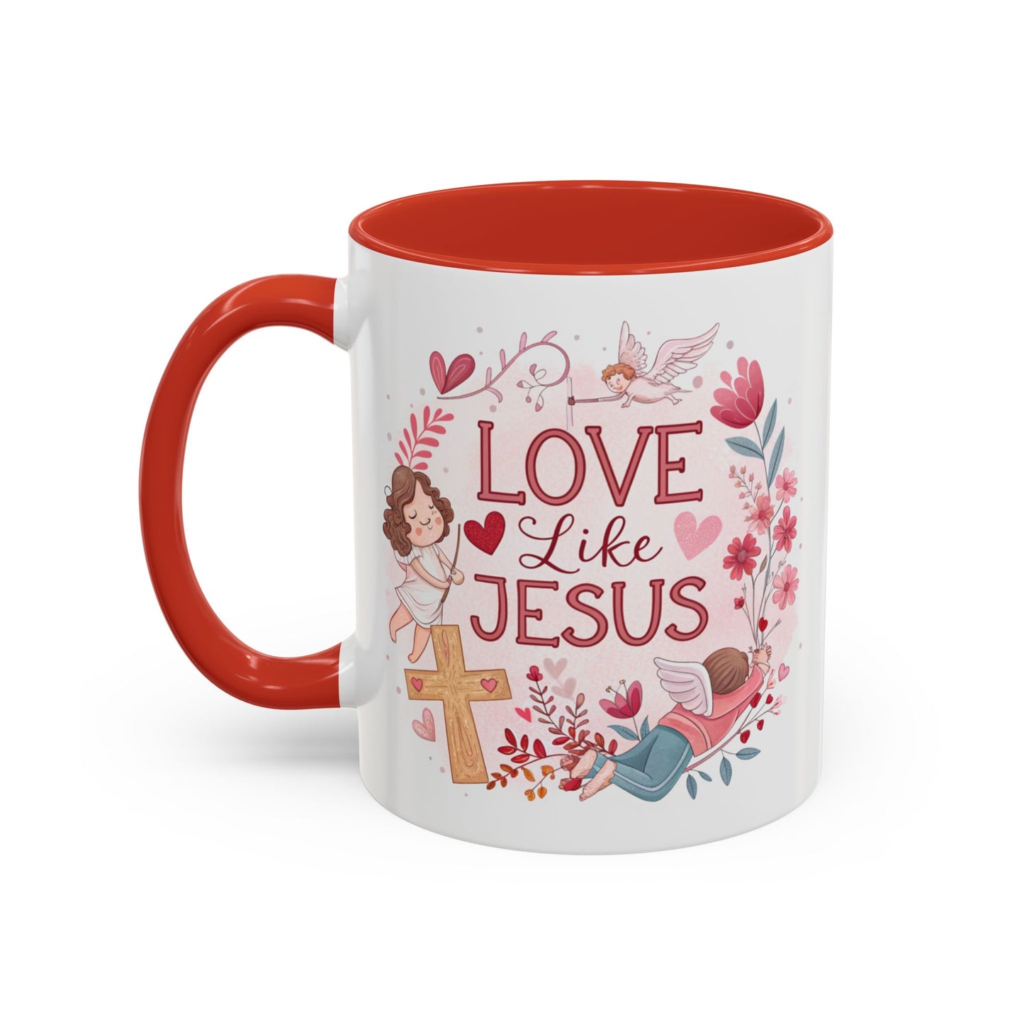 Inspirational Accent Coffee Mug - "Love Like Jesus" Design, Motivational Gift for Christians, Religious Home Decor, Unique Coffee Lover's