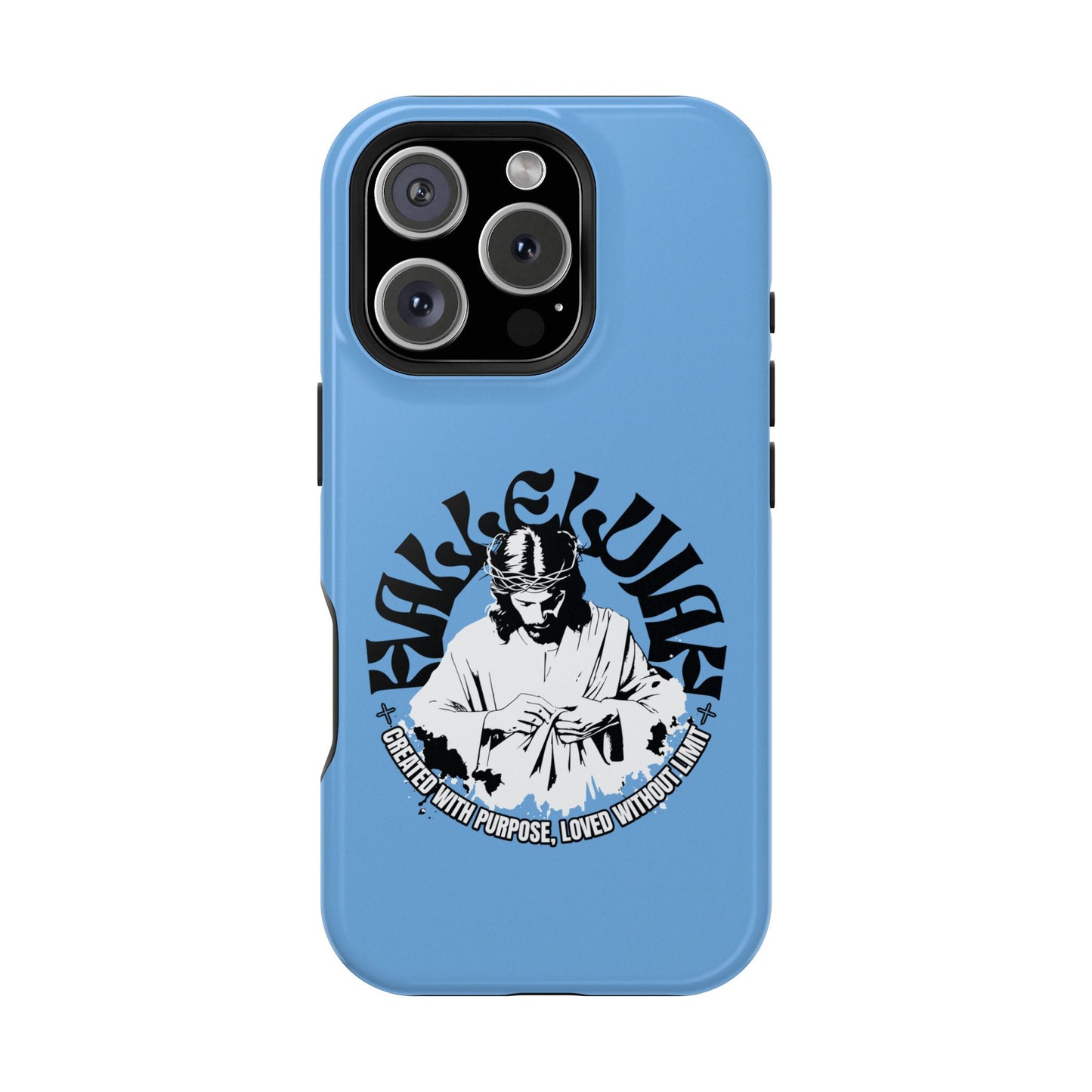 Durable Impact-Resistant Phone Case - 'Created with Purpose, Loved Without Limits' Design